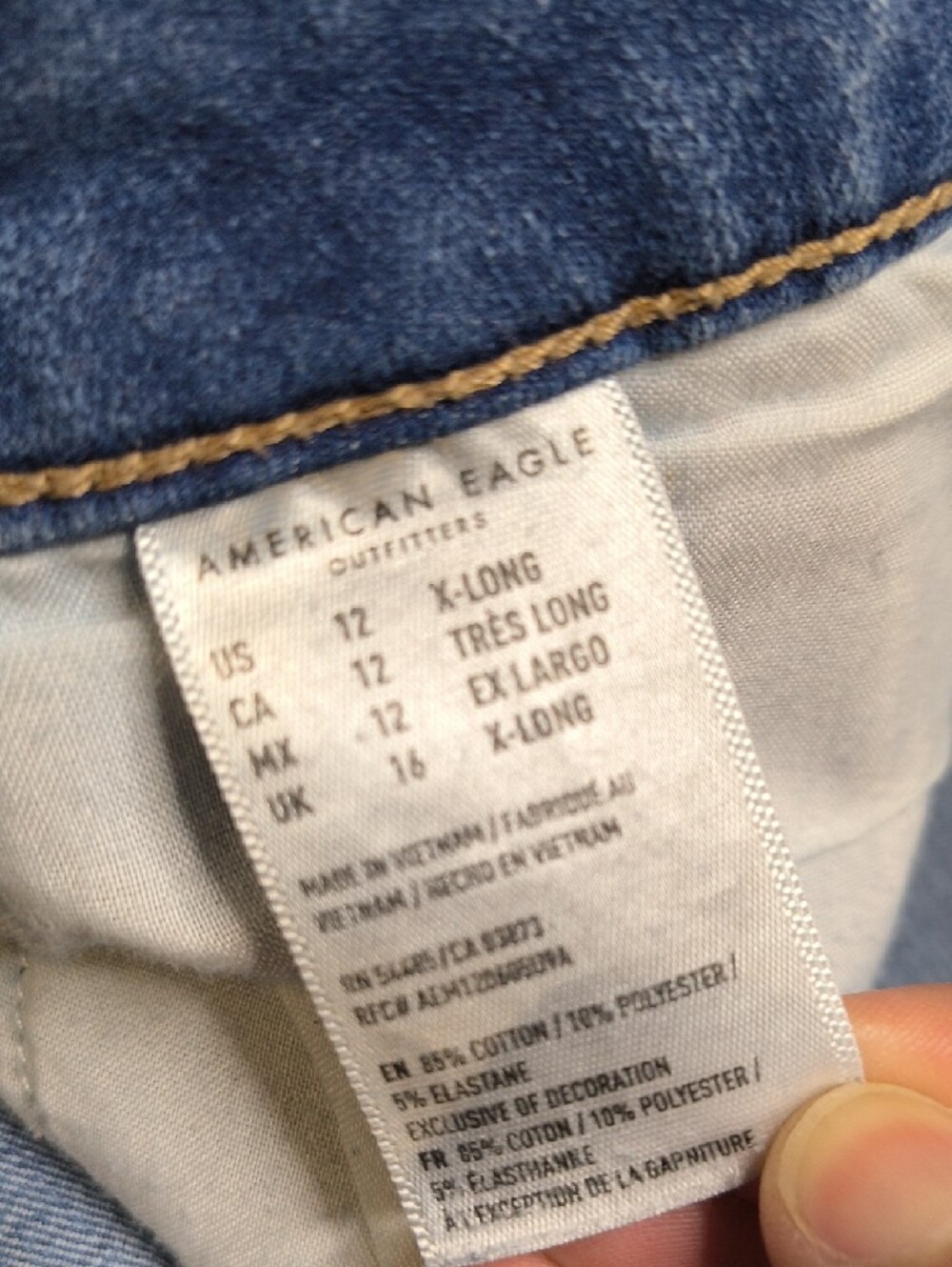 High-Rise Skinny w/29.5" Inseam American Eagle Size 12 Women's Jeans sac805 - Picture 5 of 6